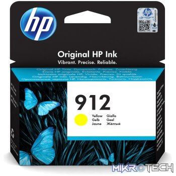 HP 912 Yellow Standard Yield Printer Ink Cartridge Original 3YL79AE Single-pack