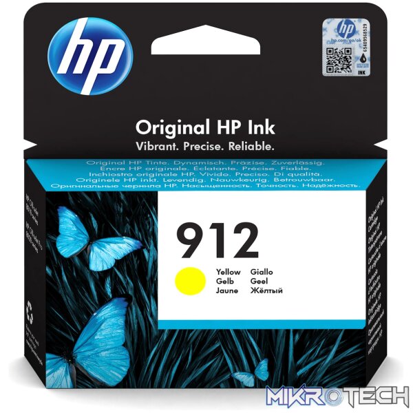 HP 912 Yellow Standard Yield Printer Ink Cartridge Original 3YL79AE Single-pack HP 912 Yellow Standard Yield Printer Ink Cartridge Original 3YL79AE Single-pack