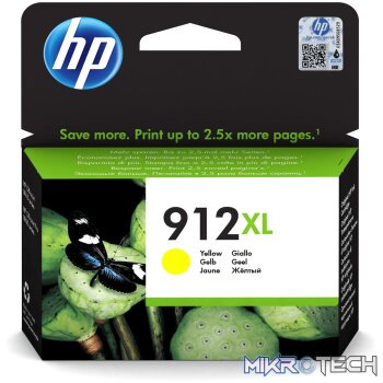 HP 912XL Yellow High Yield Printer Ink Cartridge Original 3YL83AE Single-pack