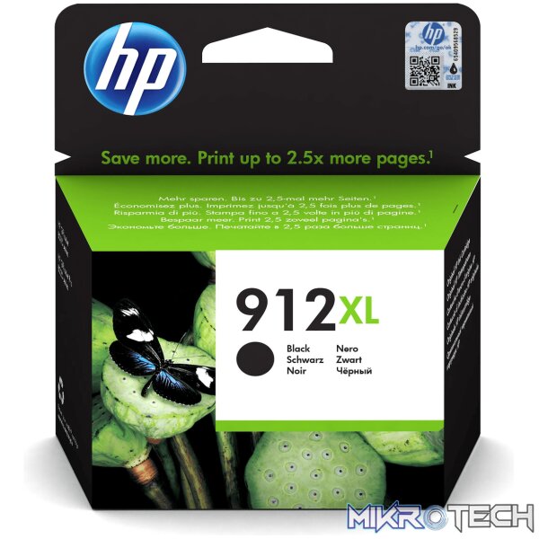HP 912XL Black High Yield Printer Ink Cartridge Original 3YL84AE Single-pack HP 912XL Black High Yield Printer Ink Cartridge Original 3YL84AE Single-pack