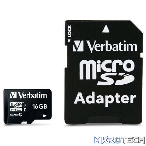 Verbatim Premium Memory Card 16GB MicroSDHC Class 10 44082 Verbatim Premium Memory Card 16GB MicroSDHC Class 10 44082