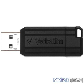 Verbatim PinStrip 32GB Black USB 2.0 Type-A USB Flash Drive 49064