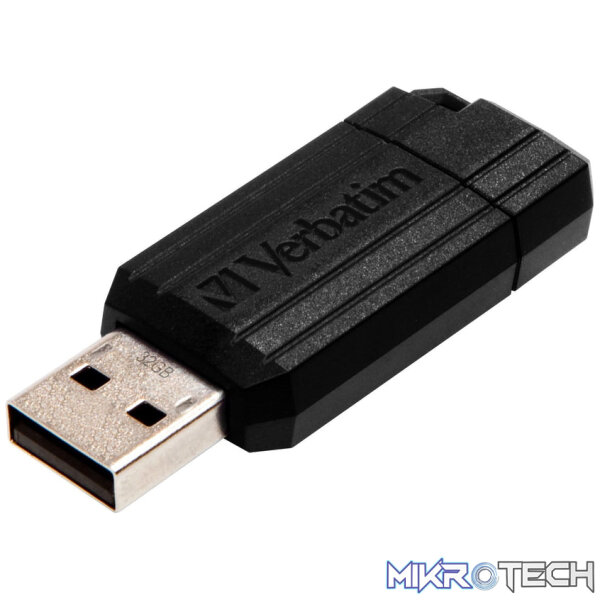 Verbatim PinStrip 32GB Black USB 2.0 Type-A USB Flash Drive 49064 - Image 2