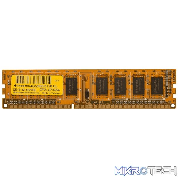 4g-zep-2666-ram-33537680244900 Zeppelin 4GB DDR4 2666MHz Dimm Memory Module 4G/ZEP/2666 - Image 1