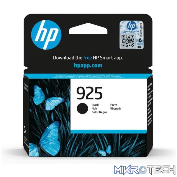 HP 925 Black Printer Ink Cartridge Original 4K0V9PE Single-pack HP 925 Black Printer Ink Cartridge Original 4K0V9PE Single-pack