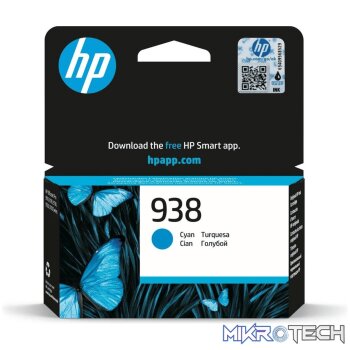 HP 938 Cyan Printer Ink Cartridge Original 4S6X5PE Single-pack