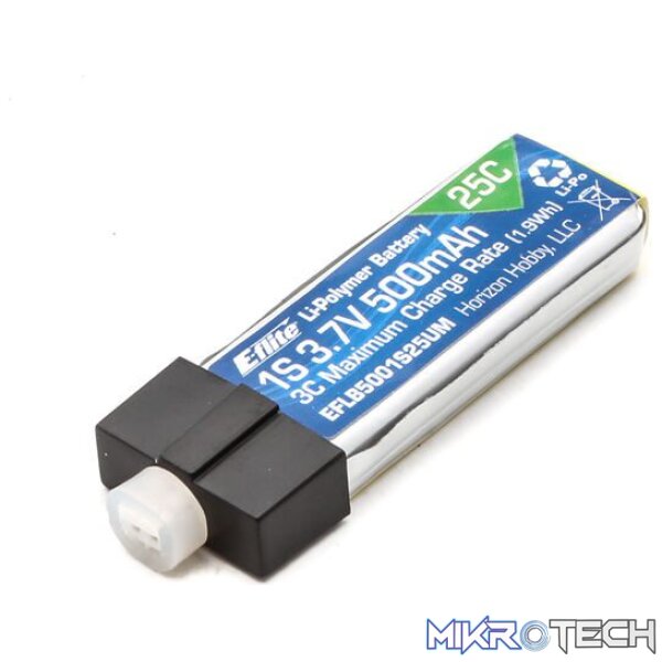 500mAh 1S 3.7V 25C LiPo High Current UMX Connector 500mAh 1S 3.7V 25C LiPo High Current UMX Connector