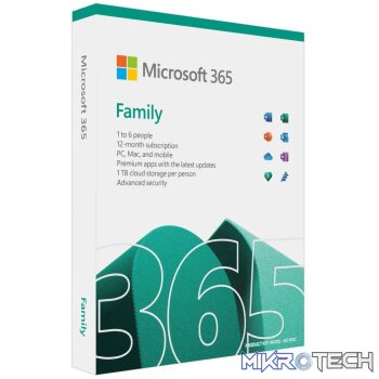 Microsoft 365 Family for up to 6 People PC Mac and Mobile 12-month Subscription FPP 6GQ-01560