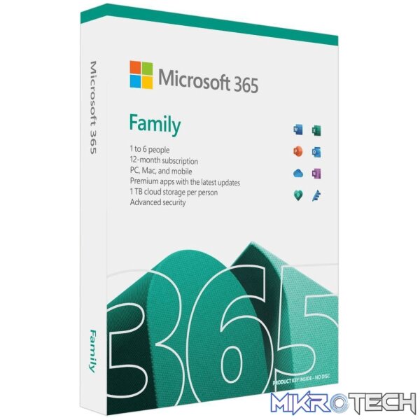 6gq-01889-business-office-45146953154724 M365 FAMILY ENG SUBSCRIP 1YR MEDIALESS SA EM-P10 - Image 1