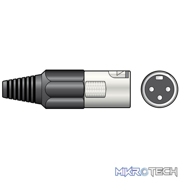761627TVA_1 Tva - Black Xlr Male Plug W/Clamp - Image 1