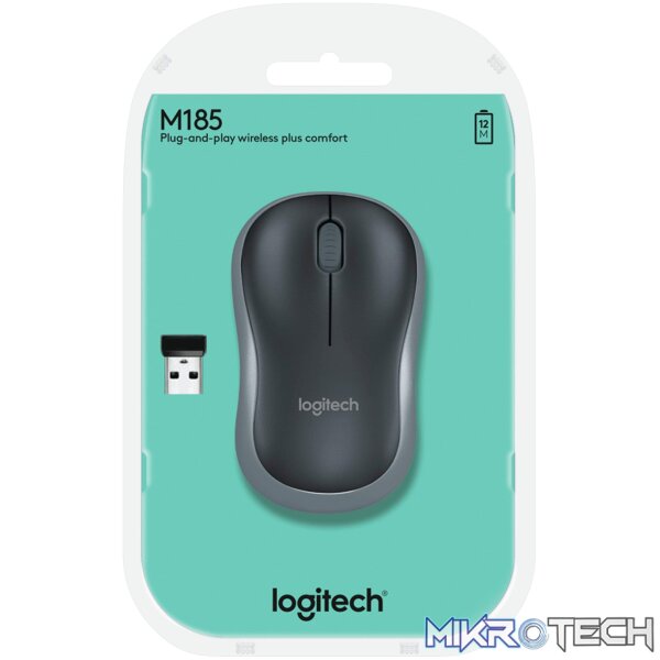 Logitech M185 Wireless Mouse Grey 910-002235 - Image 2
