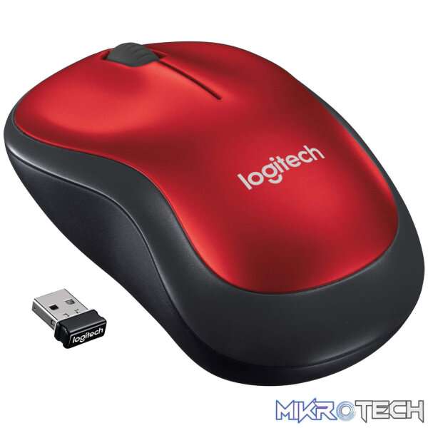 Logitech M185 Wireless Mouse - Red 910-002237 - Image 2