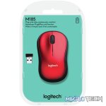 Logitech M185 Wireless Mouse - Red 910-002237 - Image 3
