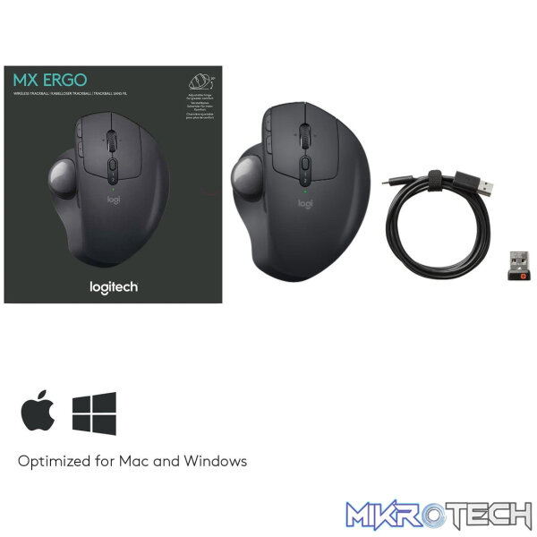 Logitech MX ERGO Advanced Wireless Trackball Mouse 910-005179 - Image 7