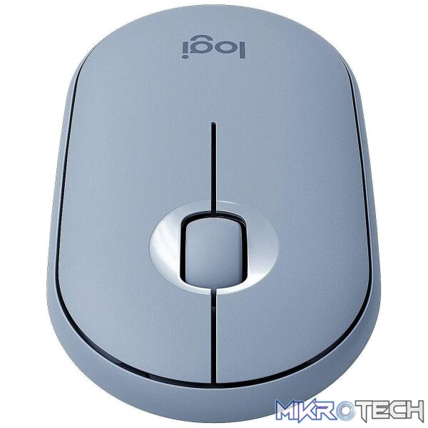 Logitech Pebble M350 Wireless Ambidextrous Mouse - Blue Grey 910-005719 - Image 2