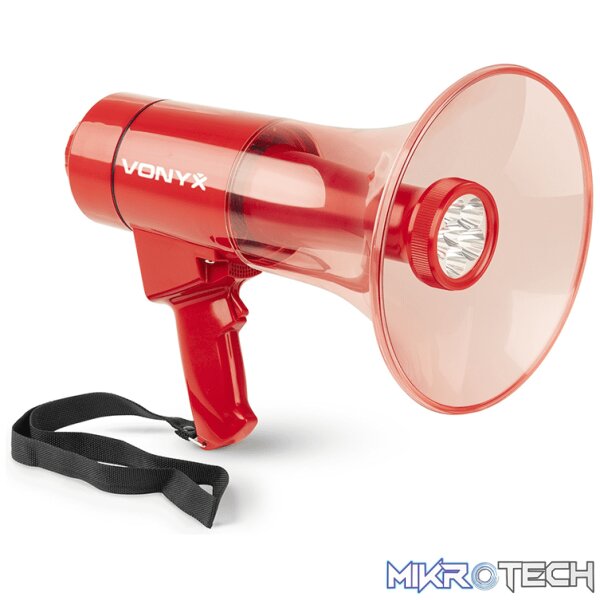 952011VX_1 Vonyx Meg050Ip Megaphone 50W With Record Siren Usb Bt Ipx4 - Image 1