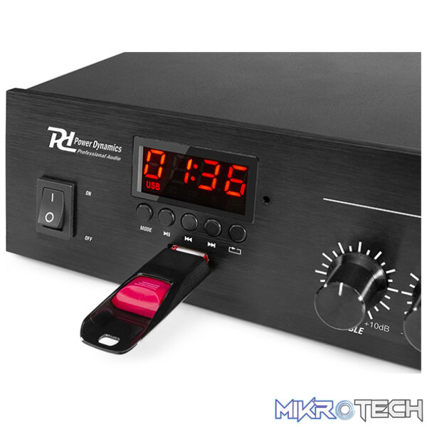 Power Dynamics - Pdm45 100V Compact Mixer-Amplifier Usb/Fm/Bt - Image 5