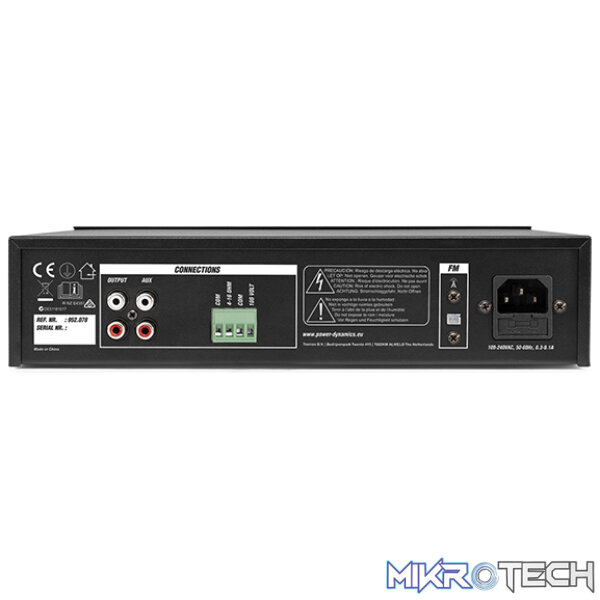Power Dynamics - Pdm45 100V Compact Mixer-Amplifier Usb/Fm/Bt - Image 6