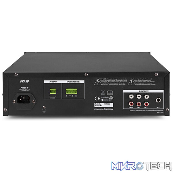 Power Dynamics - Ppa30 100V Mixer-Amplifier - Image 4