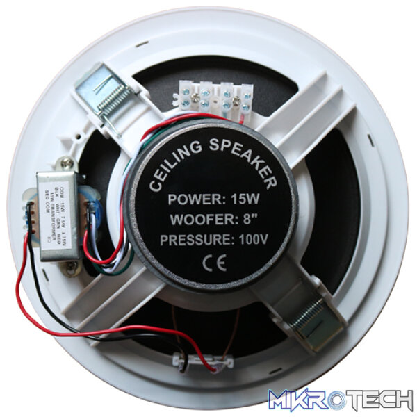 Filo - Ec8V Quick Fit Metal Ceiling Speaker 100V 8In 15W - Image 3