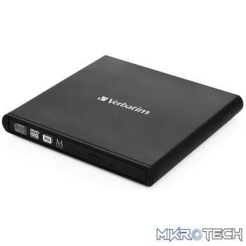 Verbatim Slimline CD/DVD Optical Disc Drive Black DVD-RW