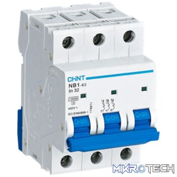 AC 6kA 3P 63A Circuit Breaker C-Curve 3 Phase