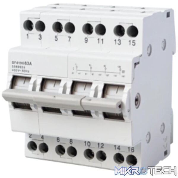 AC Changeover Switch 63A 4P Din-Rail AC Changeover Switch 63A 4P Din-Rail