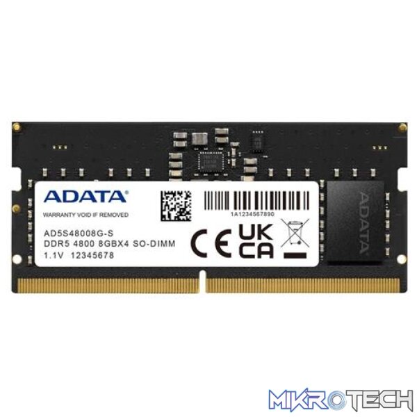 ADATA 8GB DDR5-4800MHz CL40 SO-DIMM Memory - Image 2