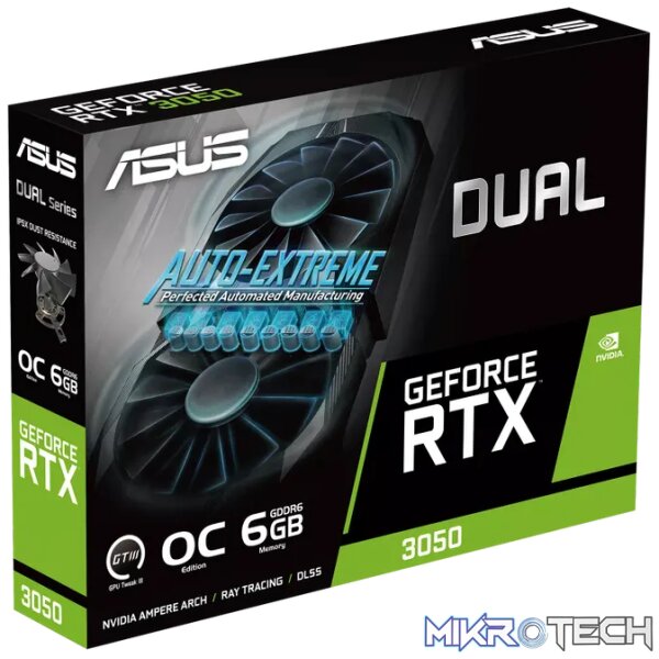 ASUS Dual -RTX3050-O6G, GeForce RTX 3050, 6 GB, GDDR6, 96 bit, 7680 x 4320 pixels, PCI Express 4.0 - Image 9