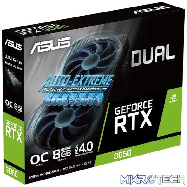 ASUS Dual -RTX3050-O8G-V2, GeForce RTX 3050, 8 GB, GDDR6, 128 bit, 7680 x 4320 pixels, PCI Express 4.0 - Image 12