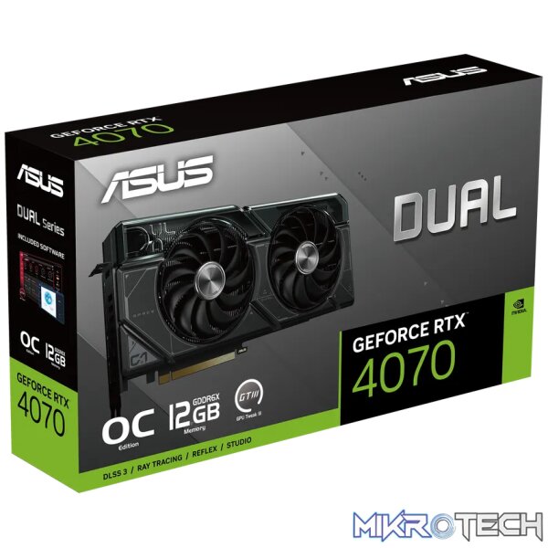 ASUS Dual -RTX4070-O12G, GeForce RTX 4070, 12 GB, GDDR6X, 192 bit, 7680 x 4320 pixels, PCI Express 4.0 - Image 16