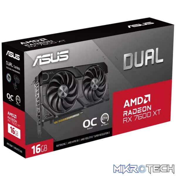 ASUS Dual -RX7600XT-O16G, Radeon RX 7600 XT, 16 GB, GDDR6, 128 bit, 7680 x 4320 pixels, PCI Express 4.0 - Image 13