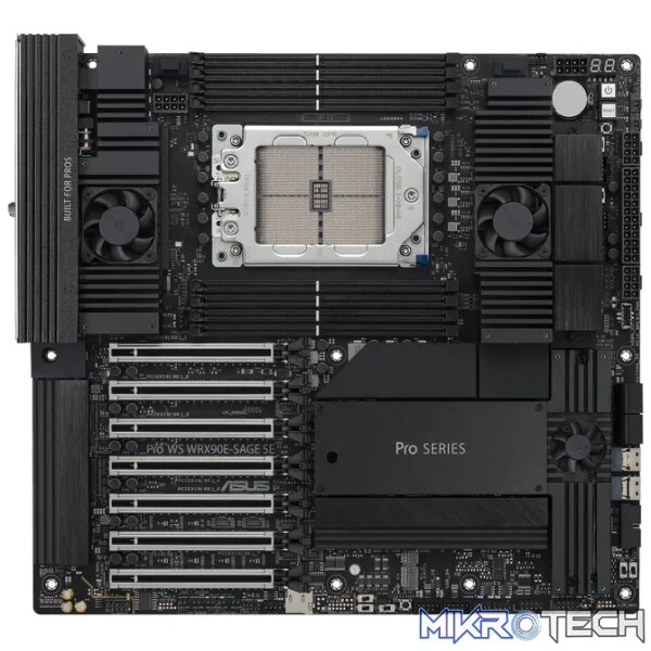 ASUS PRO WS WRX90E-SAGE SE, AMD, Socket sTR5, DDR5-SDRAM, DIMM, Octa-channel, M.2, SATA III, SlimSAS - Image 10