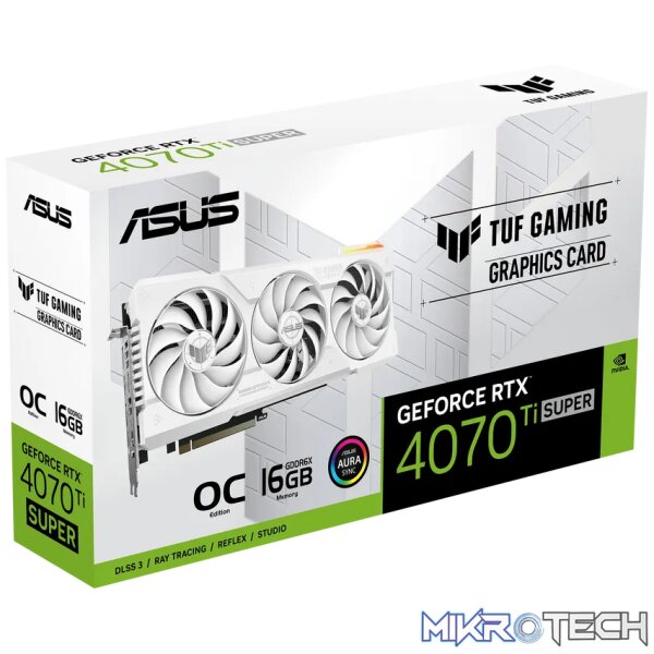 ASUS TUF Gaming TUF-RTX4070TIS-O16G-WHITE-GAMING, GeForce RTX 4070 Ti SUPER, 16 GB, GDDR6X, 256 bit, 7680 x 4320 pixels, PCI Express 4.0 - Image 15