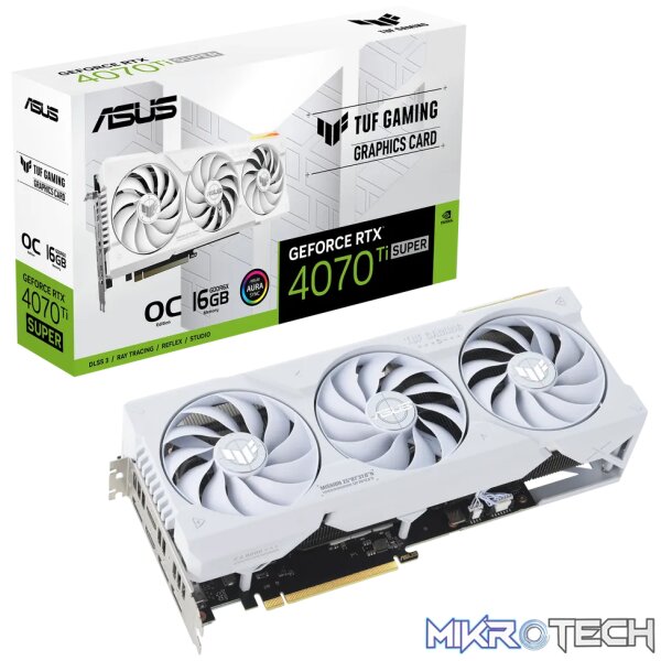 ASUS TUF Gaming TUF-RTX4070TIS-O16G-WHITE-GAMING, GeForce RTX 4070 Ti SUPER, 16 GB, GDDR6X, 256 bit, 7680 x 4320 pixels, PCI Express 4.0 - Image 16