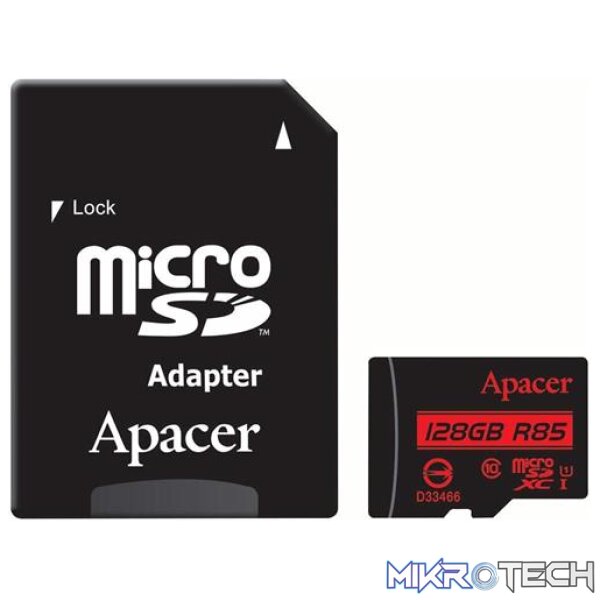Apacer 128GB Class 10 MicroSD with Adapter Apacer 128GB Class 10 MicroSD with Adapter