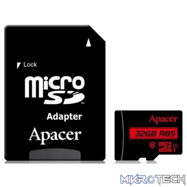 Apacer 32GB Class 10 MicroSD with Adapte Apacer 32GB Class 10 MicroSD with Adapte