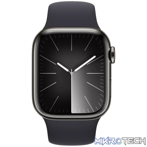 Apple Watch Series 9 GPS + Cellular 41mm Graphite Stainless Steel Case with Midnight Sport Band MRJ93QR/A - Image 2