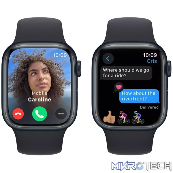 Apple Watch Series 9 GPS 41mm Midnight Aluminium Case with Midnight Sport Band MR8X3QR/A - Image 6