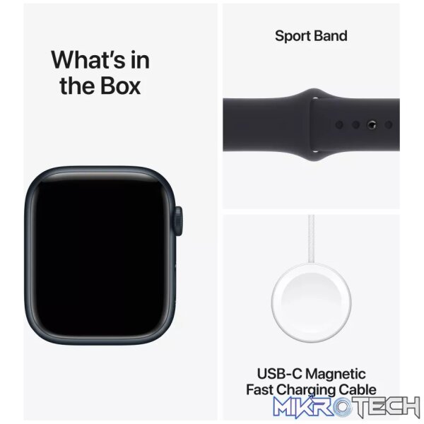 Apple Watch Series 9 GPS 45mm Midnight Aluminium Case with Midnight Sport Band MR9A3QR/A - Image 9