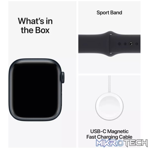 Apple Watch Series 9 GPS 41mm Midnight Aluminium Case with Midnight Sport Band MR8X3QR/A - Image 9