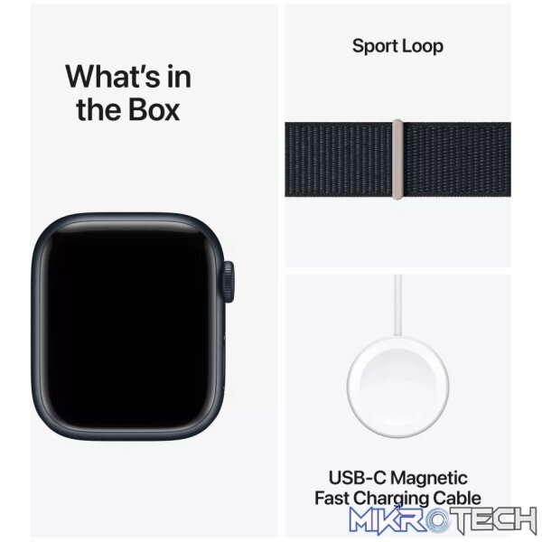Apple Watch Series 9 GPS 41mm Midnight Aluminium with Midnight Sport Loop - Image 9