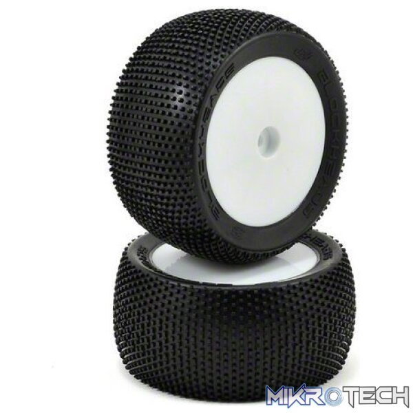 Blockhead Tires Mounted (2): Mini 8T Blockhead Tires Mounted (2): Mini 8T