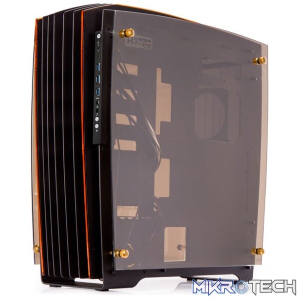 CH-iHF2Y_1065 In-Win ca02 H-Frame 2.0 black & Yellow LED Open Frame Chassis - Image 1