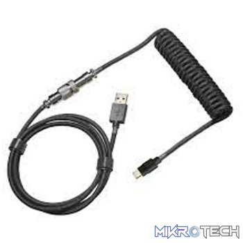 CM KB Coiled Cable; Double-Sleeved; Black; Type C