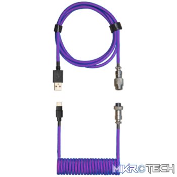 CM KB Coiled Cable; Double-Sleeved; Blue-Purple; Type C