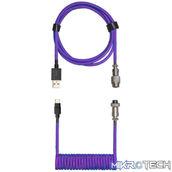 CM KB Coiled Cable; Double-Sleeved; Blue-Purple; Type C CM KB Coiled Cable; Double-Sleeved; Blue-Purple; Type C