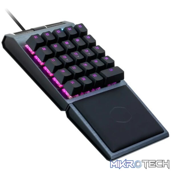 CM KB Control Pad; 24 Cherry Switches; RGB; AimPad technology; Brushed Aluminum; Wrist Rest; Reprogrammable keys CM KB Control Pad; 24 Cherry Switches; RGB; AimPad technology; Brushed Aluminum; Wrist Rest; Reprogrammable keys