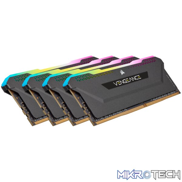 Corsair Vengeance RGB Pro SL 128GB (4x32GB kit) DDR4-3200 CL16 1.35V 288pin Memory kit Black - Image 3