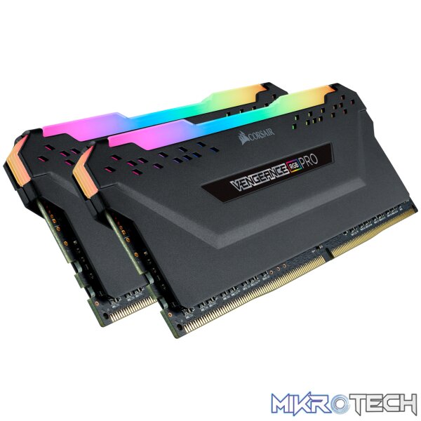 Corsair Vengeance RGB Pro 32Gb(16Gbx 2) DDR4-3200 (pc4-25600) CL16 1.35v Desktop Memory Module with black heatsink - Image 2